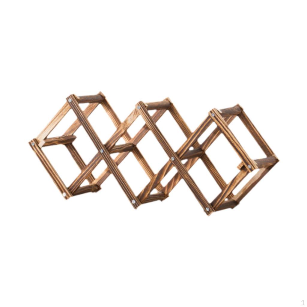 Countertop Wine Holder Unit, Freestanding Organizer for Bottles, Stackable Design Pantry and