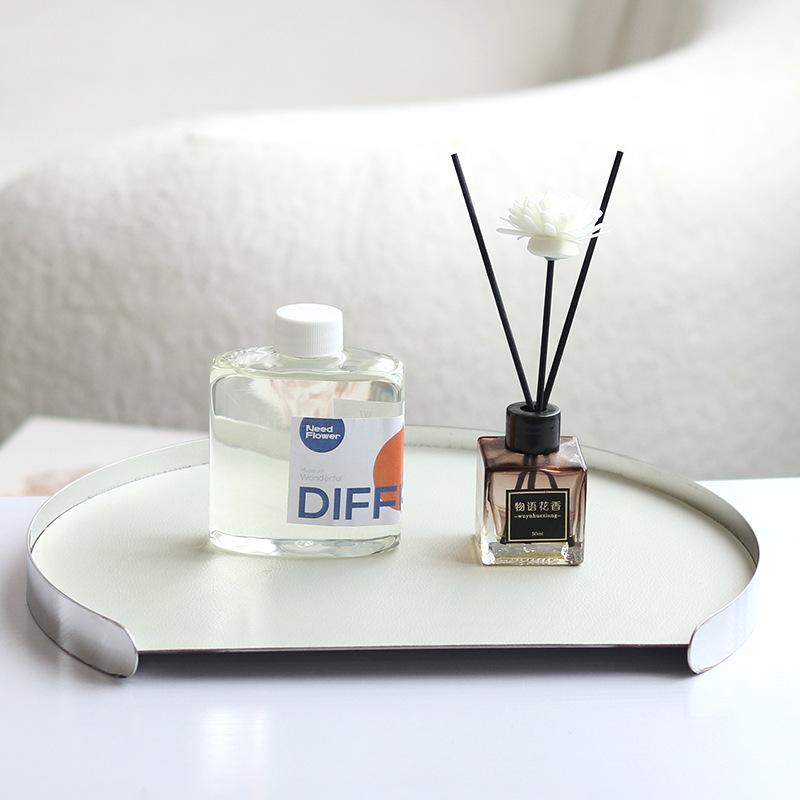 Light Luxury Leather Aromatherapy Tray, High-end Storage Tray, Living Room Coffee Table, Minimalist Model Room Decoration