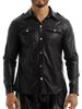 Stylish Real Soft Party Casual Fit Men Shirt Black Handmade Lambskin Leather