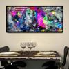 Imprimare poster inspirat colorat de 100 de dolari Graffiti Cash Bill Bani Picturi pe pânză Dormitor Birou Decor Artă de perete Poză