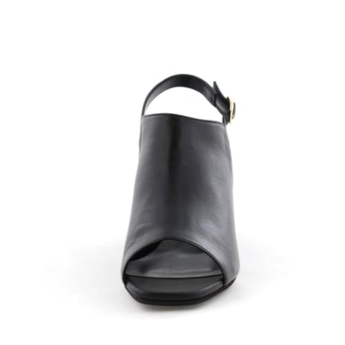 Himiko Chunky Heel Covered Sandals/653203 Black 240