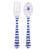 [R0650] - Children's Melamine Cutlery 'Saperlipopette' Blue (Mr. Fish) - 16 Cm