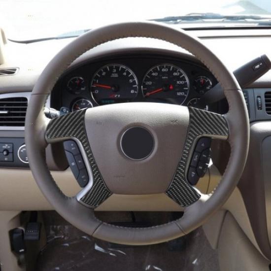 Carbon Fiber Steering Wheel Accent Cover Trim For Tahoe/Silverado/Yukon/Sierra