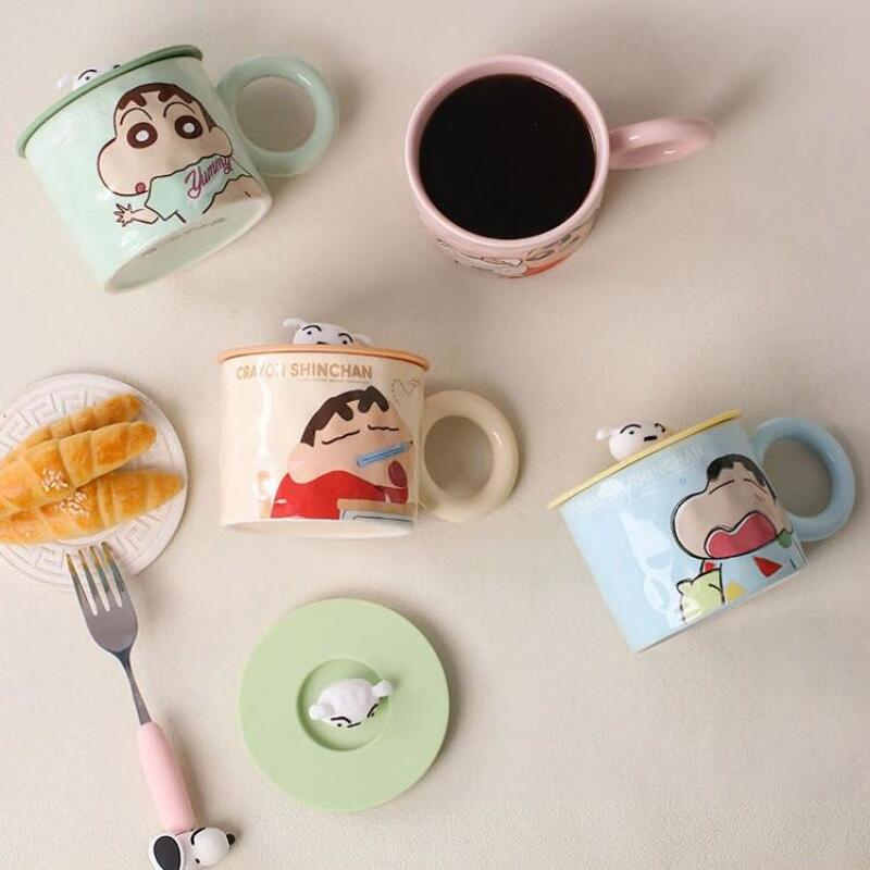 Shinchan Cup White Silicone Lid 360ml Mug 1p Housewarming