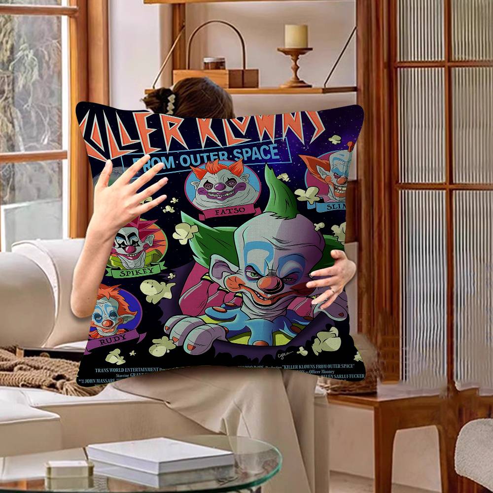 Killer Klowns From Outer Space Anime Cushion Cover Pillowcase Upholstery Sofa Throw Pillow Home Decor Pillowcas