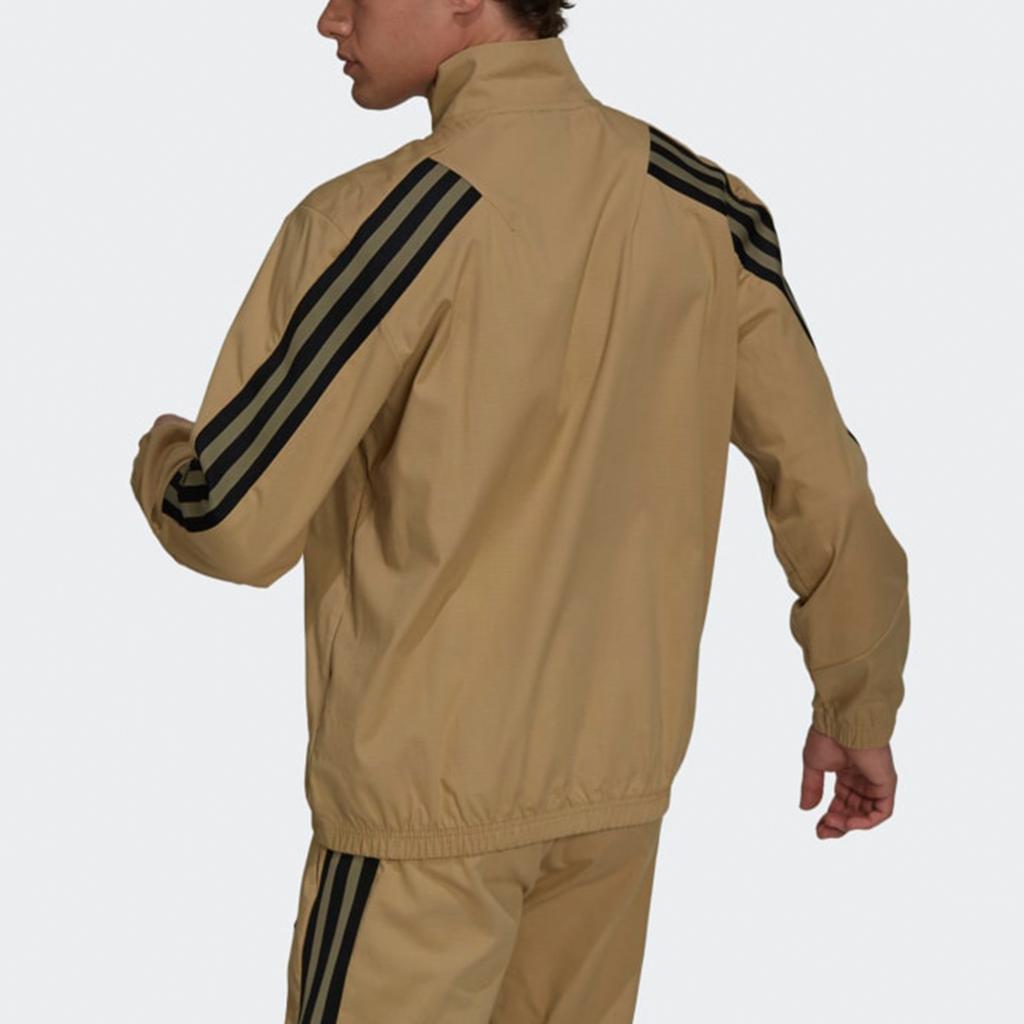 Adidas Future Icon Colorblock Stripe Zip-Up Track Jacket Men Outerwear Khaki GT0118
