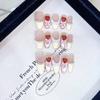Pure Hand-made Pinching Technology New Style Zhizhimeiberry Hand-painted Three-dimensional Strawberry Cat Eye Nail Art Patch