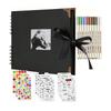 Scrapbook Album with Pen Stickers 40 Pages Black Meaningful DIY Handmade Photo Album Kit