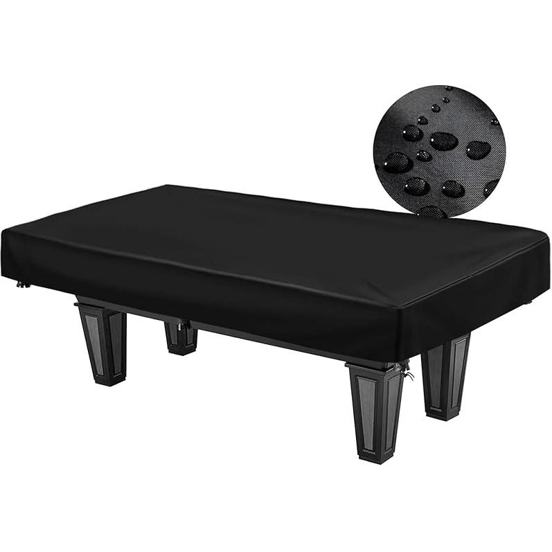 WOMACO 7 8 9 ft Billiard Table Covers Heavy Duty Waterproof 7/8/9 Foot Fitted Pool Table Cover Polyester Fabric for Snooker Billiard Table Black - 7 foot