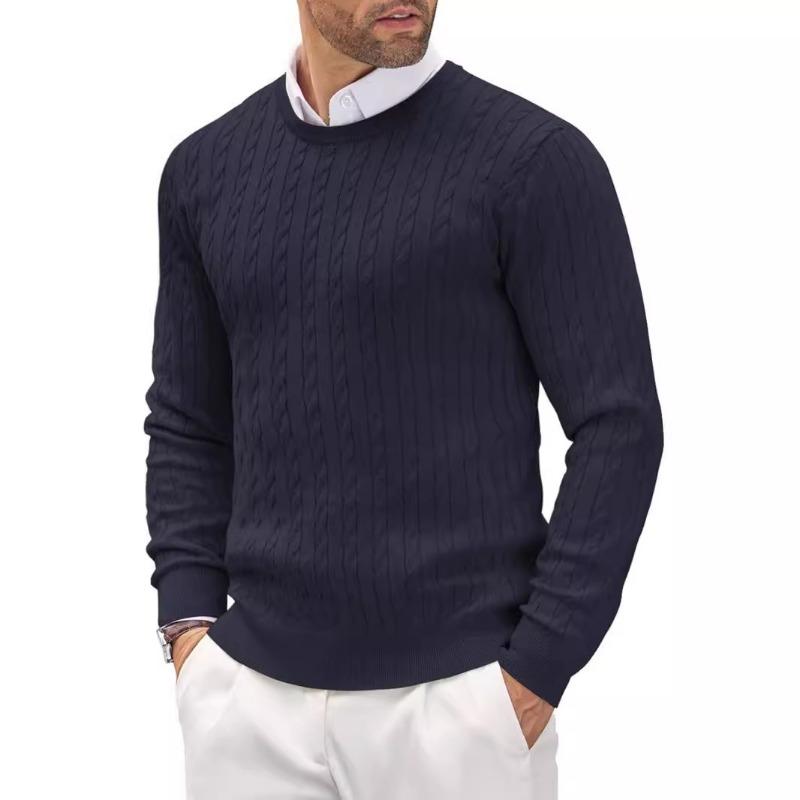 Men's Slim Fit Crew Neck Cable Knit Sweater