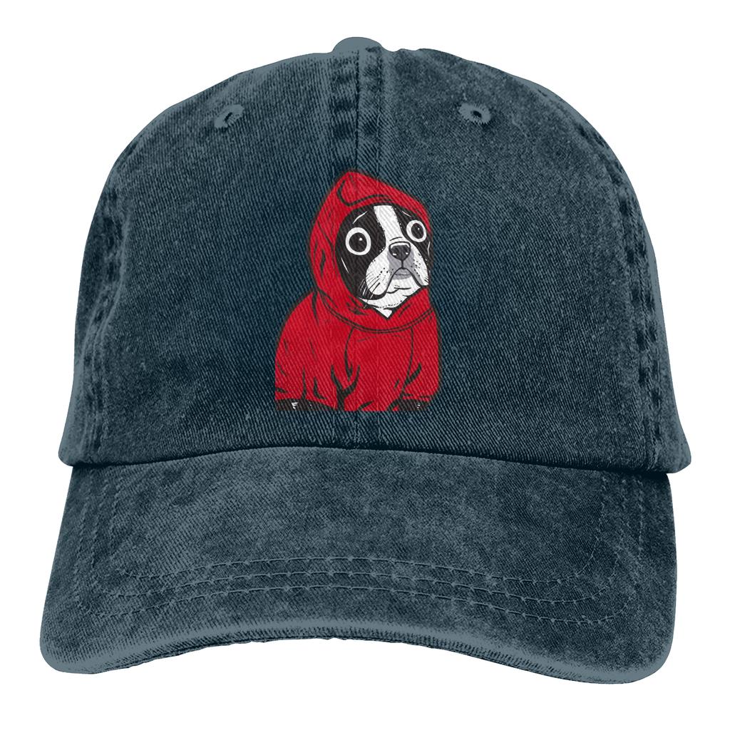 Boston Terrier In A Red Hoodie Baseball Caps Peaked Cap French Bulldog Pet Dog Lover Sun Shade Hats for Men