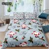 Cartoon Santa Claus Bedding Set King Queen Size Microfiber Christmas Dogs 3D Print Duvet Cover For Kids Pillowcases Home Textile