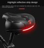 Hollow Breathable Bicycle Saddle Men Women Mtb Road Bike Saddle Shock Absorbing Comfortable Big Butt Bike Seat Safety Warning