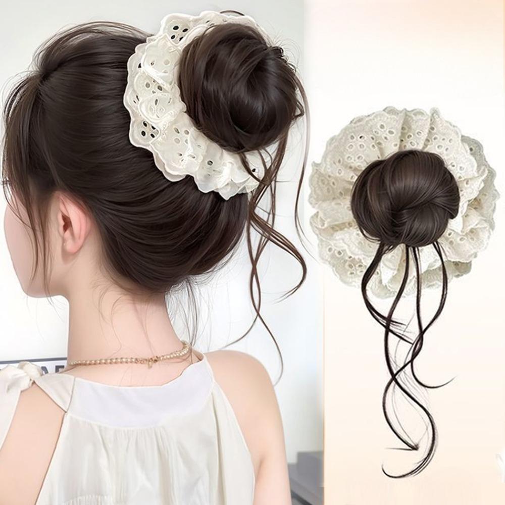 Lace Hair Tie Wig Synthetic Wig Hairband New Hair Rope Hairpiece  Women