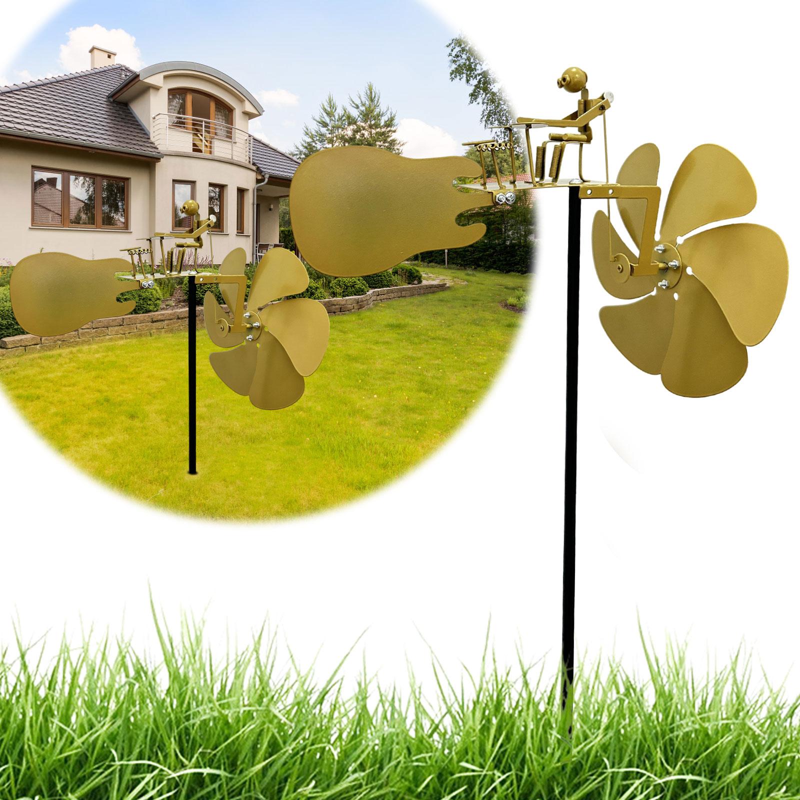 

Вітряк ручної роботи з металевого барабанщика, садова прикраса з вітряком-барабанщиком, фігурки ударників, весела скульптура на вітряку One Size