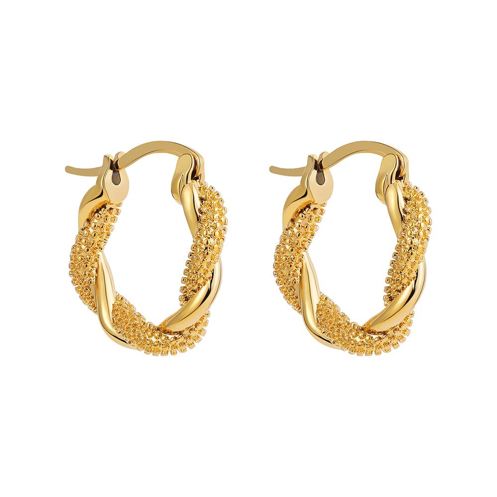 Minimalist Gold&Silver Plated Mix Stainless Steel Earrings for Women Double Layer C Shaped Small Hoop Earrings Jewelry