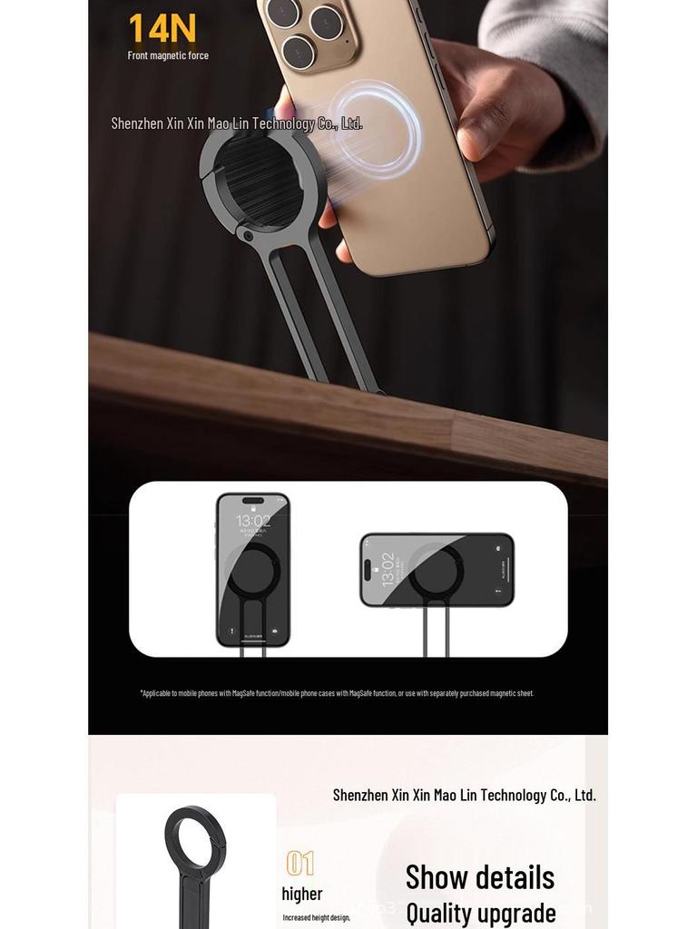 Opvouwbare Magnetische Telefoonhouder & Statief: Draagbare Karabijnhaak Standaard voor Livestreamen & Selfies