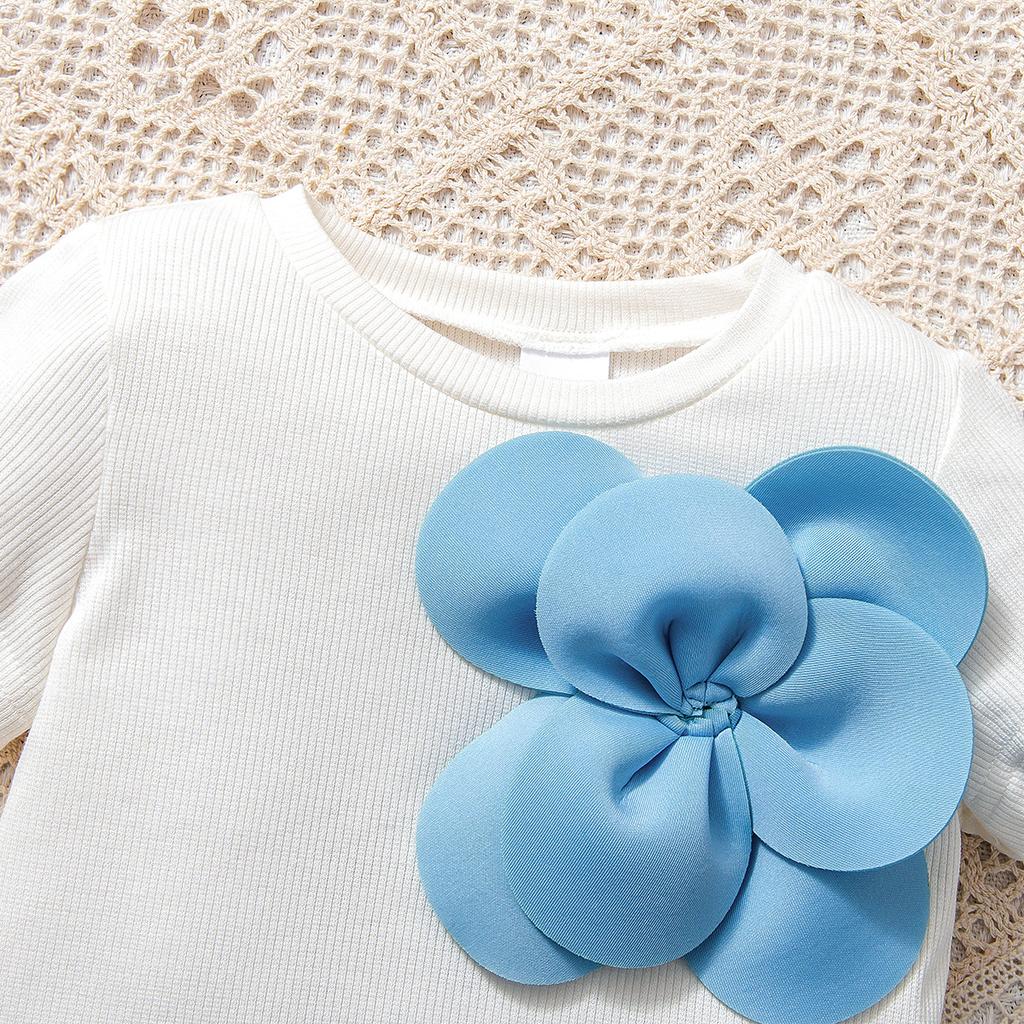 Mädchen Niedliches Set Sommer Kinder Mode Blume Kurzarm mit Schleife Pompadour Rock Set