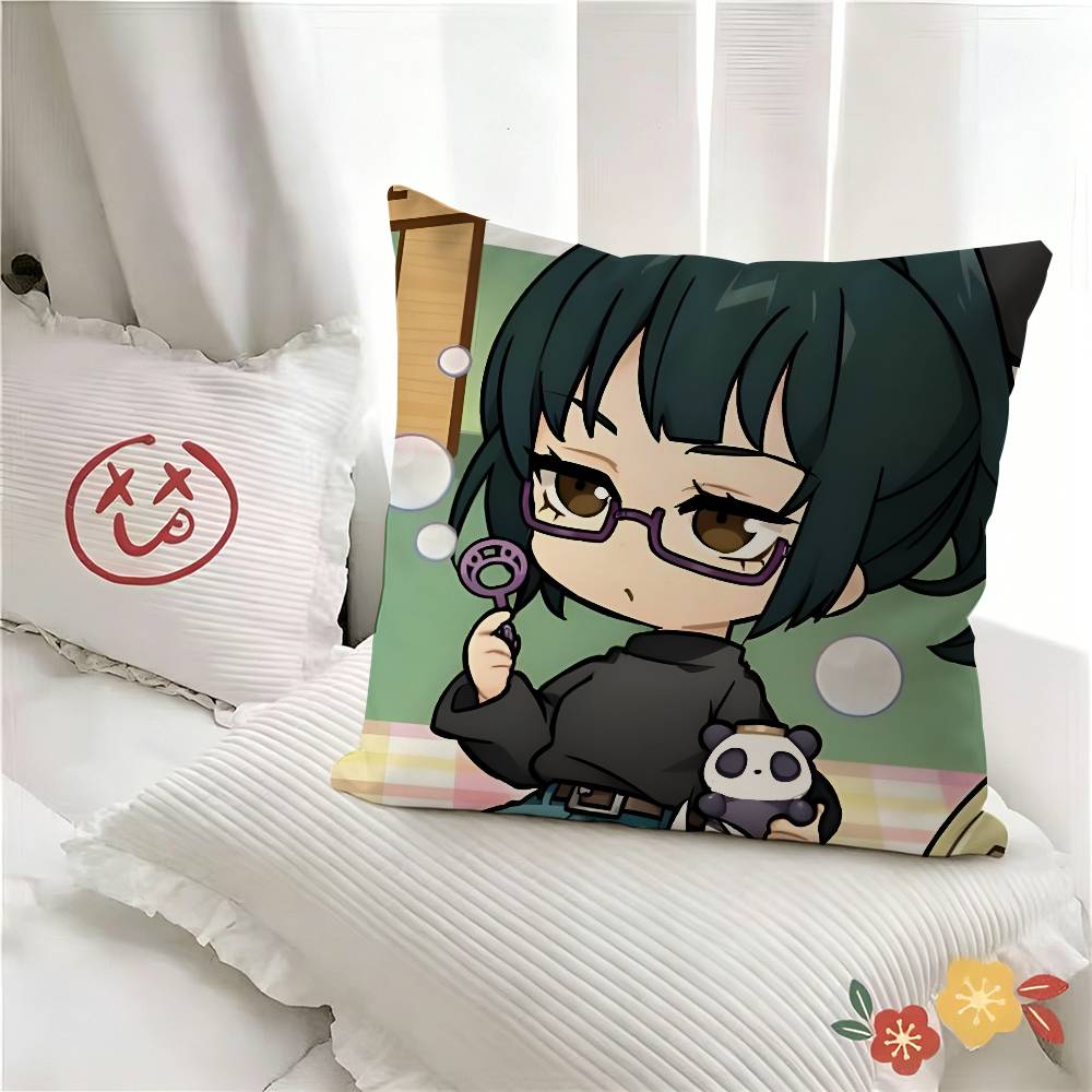pc Funny Maki Zenin Pillow Case Fashion Square Pillowcase Bedroom Sofa Room Ins Decoration Leisure