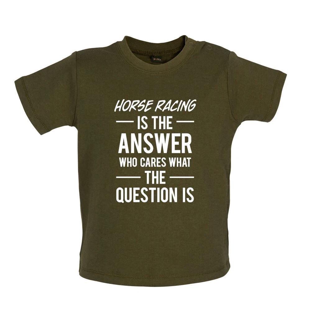 Horse Racing Ist The Answer -Baby Kids Boys Girls Unisex T-Shirt / Romper Tees Top- Jockey Love Ride Rider 150