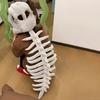 Creative Dinosaur Skeleton Costume Full Head Mask Plush Mask Hood Realistic Spine Skeleton Headwear Halloween Party Cosplay Prop