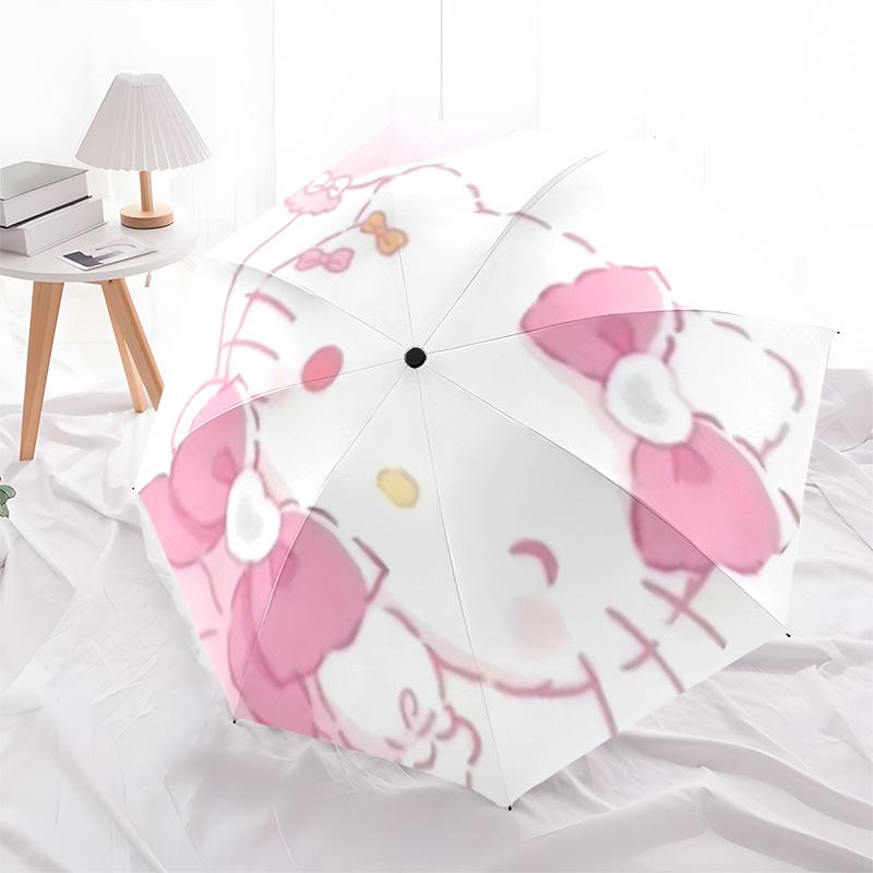 1pc Hello Kitty Automatic Opening/Closing Umbrella with Foldable Design, 8-Bone Iron Frame, Outdoor, Ideal Gift for Fans, Travelers, Daily Use, Suitab