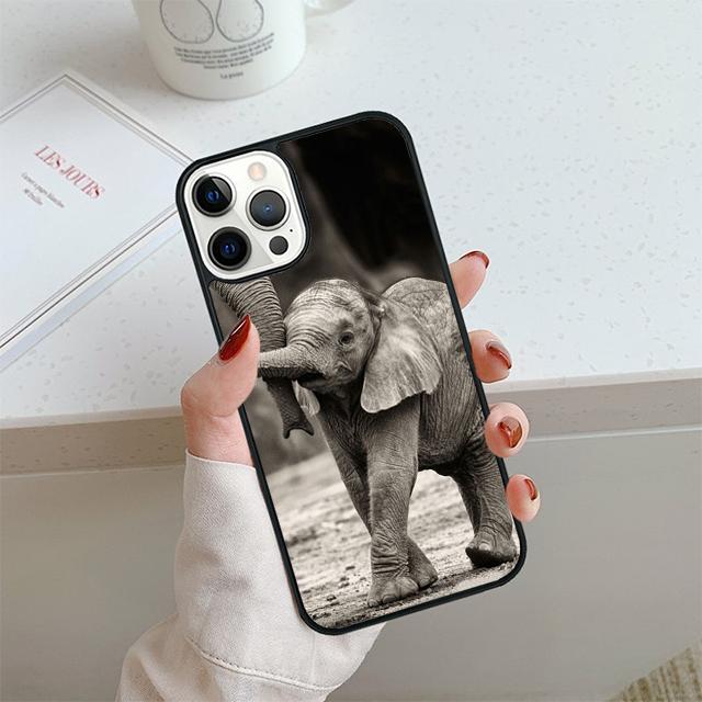 Elephant Animal Phone Case For iPhone 17 Air 13 12 14 15 16  Cover For Apple 14 15 16 Pro Max 6S Plus Coque