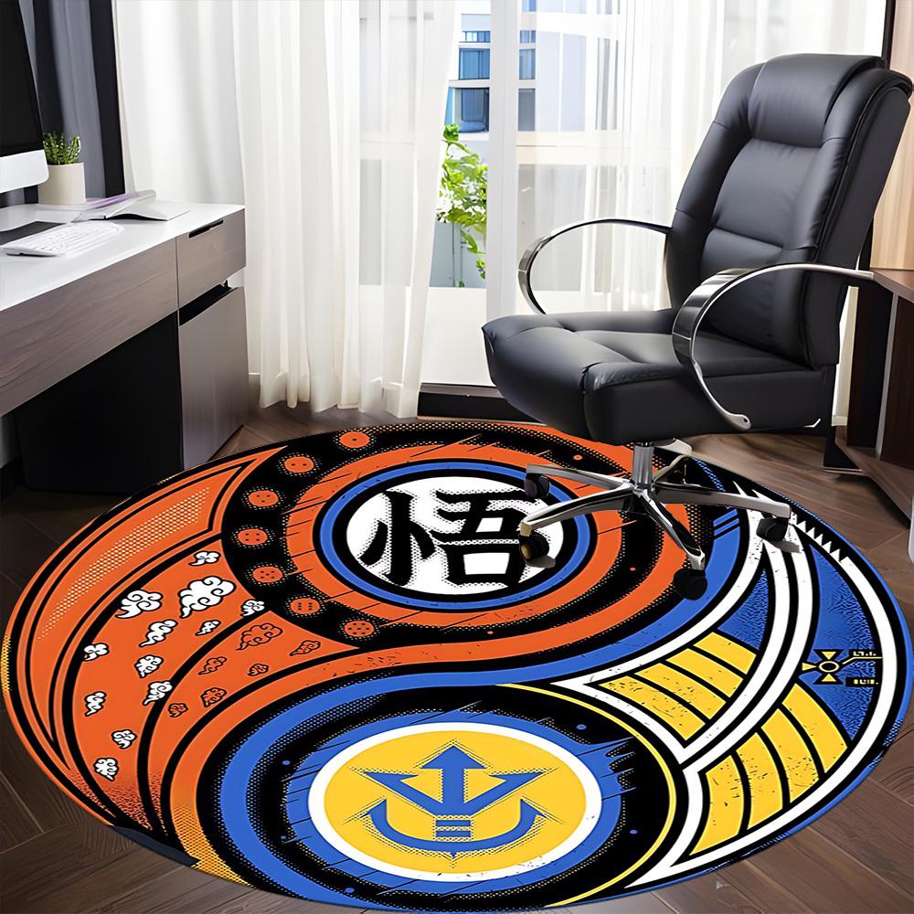 1pc Dragon Ball YinYang Symbols Office Round Area Rug, Indoor Mat Suitable For Office,Bedroom Living Room Home Decor, Room Deco a0926