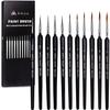 Amyu Paint for Painting Plastic Models and Set Brushes, Black, Figures, 11-Piece