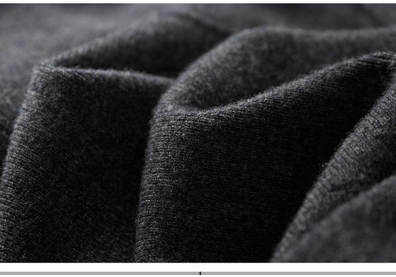Men's Casual Lapel Pure Wool Zipper Cardigan - Thickened Knit Outerwear for Autumn/Winter