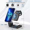 Магнітна бездротова зарядна станція 3 в 1, 15 Вт Fast Mag-Safe для iPhone 14/13/12/11, Apple Watch Ultra 8 Se 7/6/SE, AirPods Pro і серії Samsung