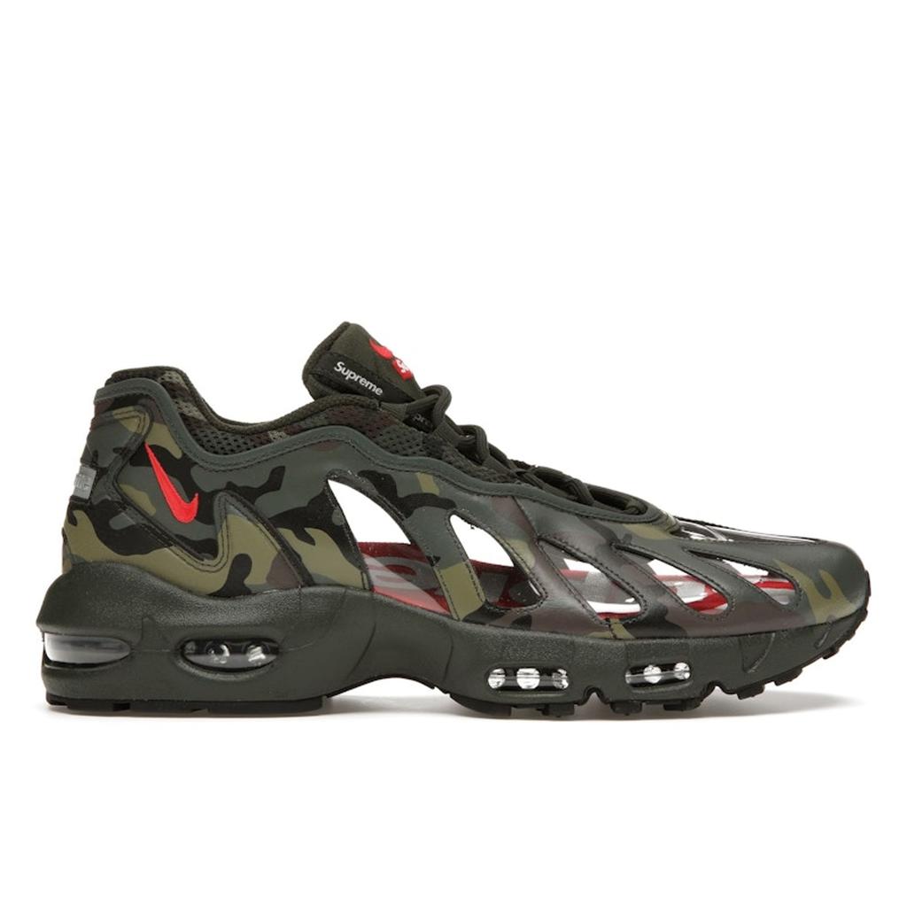 Nike Supreme x Air Max 96 Camo Herre Sneakers Grønn Mørk-Hær Speed-Rød CV7652-300