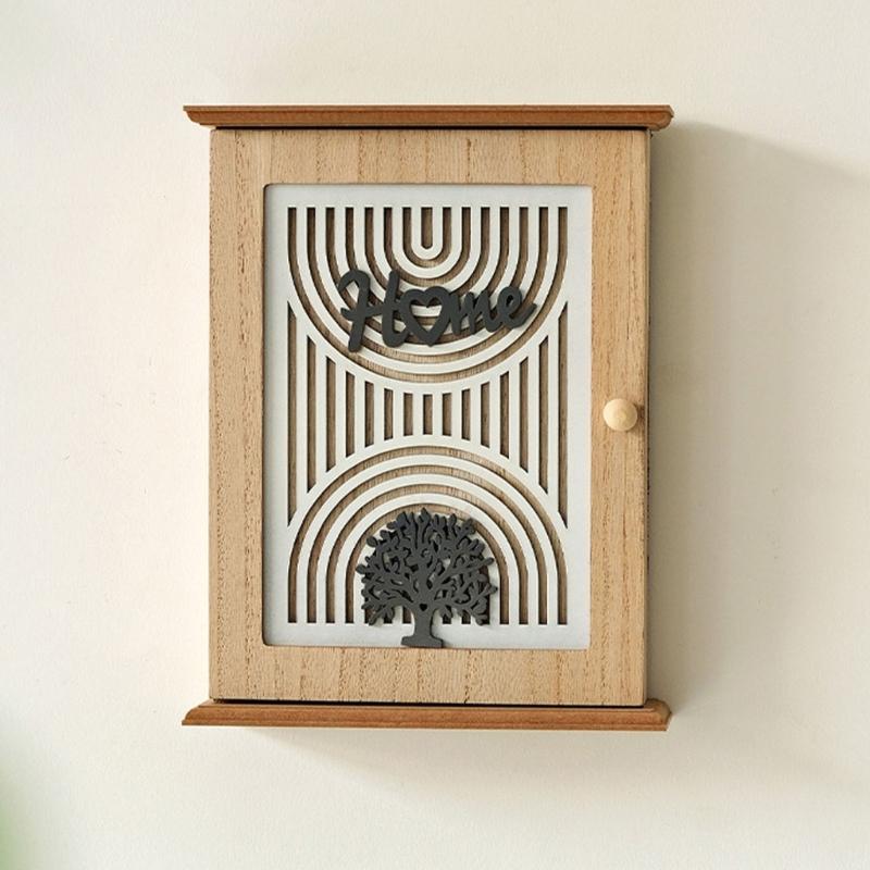 Ρετρό στυλ, θήκη κλειδιών τοίχου, φορητές οργανωτές εισόδου από μηχανικό ξύλο