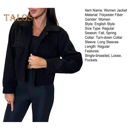 Осень-зима Женская куртка с отложным воротником в английском стиле — фото 13