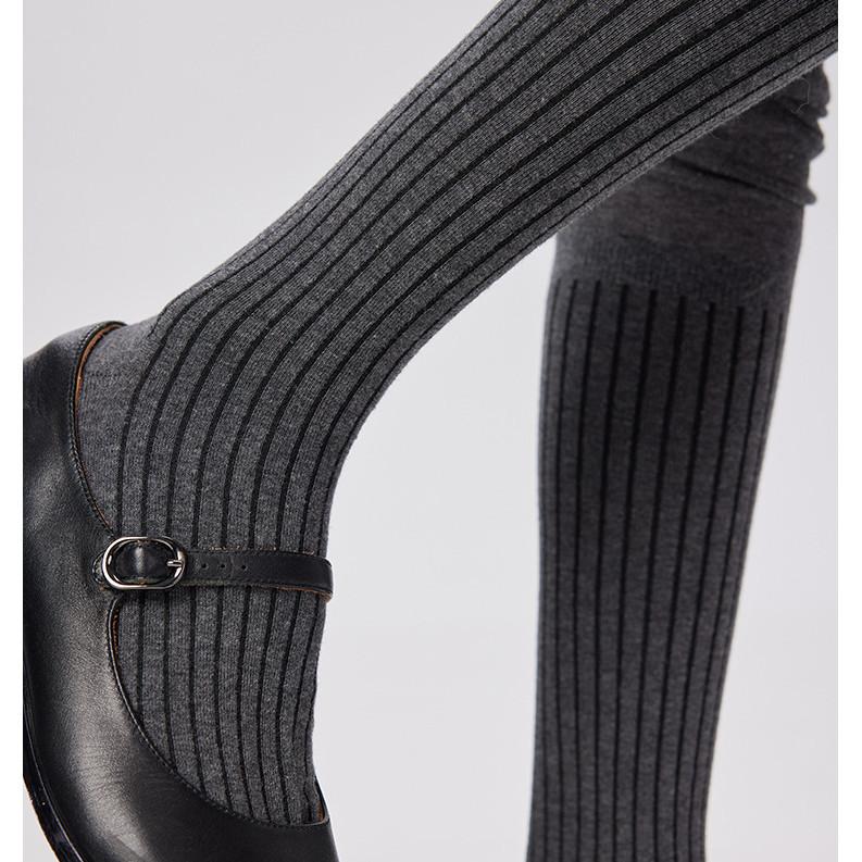 Maillard Socken Lange Stiefel Kniehohe Socken Damen Frühling und Herbst Grau Schlanke Beine Herbst und Winter Frotteesocken Einfarbig Lange Socken