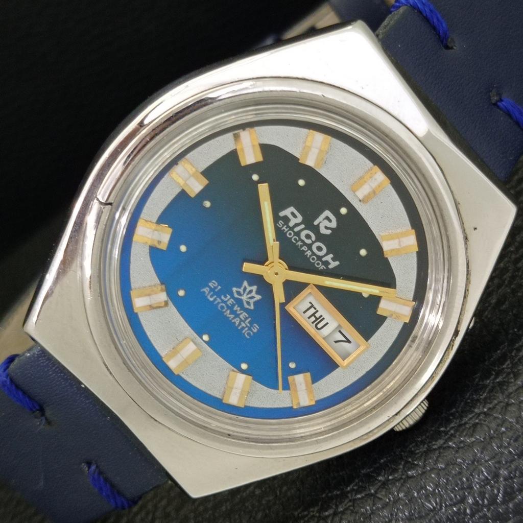 

ВИНТАЖНЫЕ АВТОМАТИЧЕСКИЕ ЧАСЫ RICOH R31 ЯПОНИЯ МУЖСКИЕ С СИНИМ ЦИФЕРБЛАТОМ a700739-5 R204-a700739