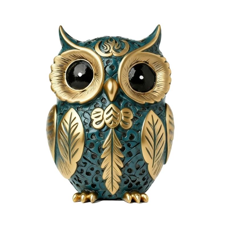 Owl Tabletop Decors, Resin Bird Figurine with Textured Detail for Desks and Entryways, Animal Enthusiasts, Housewarmings Gift