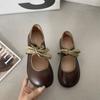 One Foot Soft Sole Women's Spring and Autumn New Retro Light Mouth Low Heel Flat Sole Single Shoes Cute