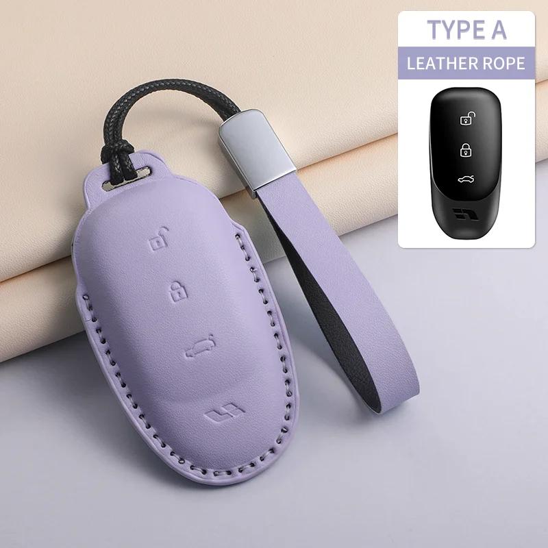 Pu Leather Car Key Case Cover For Lixiang L9 L8 L7 L6 Anti-Scratch Car Smart Remote Key Shell Protecter Decorative Accessories