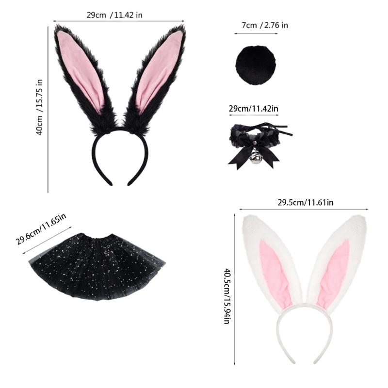 Rabbit Cosplay Props Headband Cute Costume Accessories Party Dressing Supplies Fancy Easter Cosplay Animal Costume Set