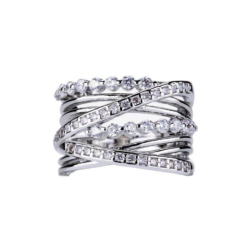 Zircon Multi-Layer Winding Ring Design High-End Personality Women'S Light Luxury Index Finger Ring
