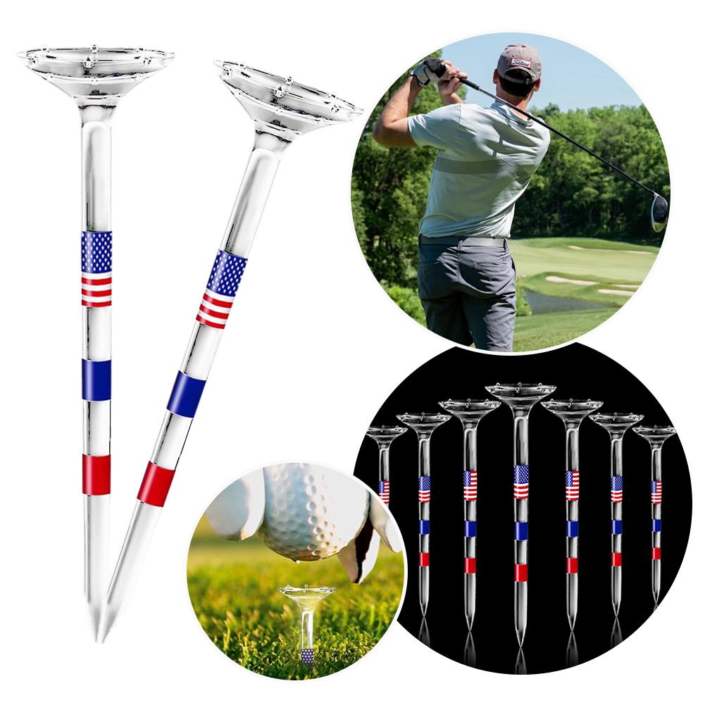10PCS Golf Tees Reduces Friction and Side Spin 3-1/4 Inch Plastic Golf Tees USA American Flag Golf Plastic Tees Gifts for Men