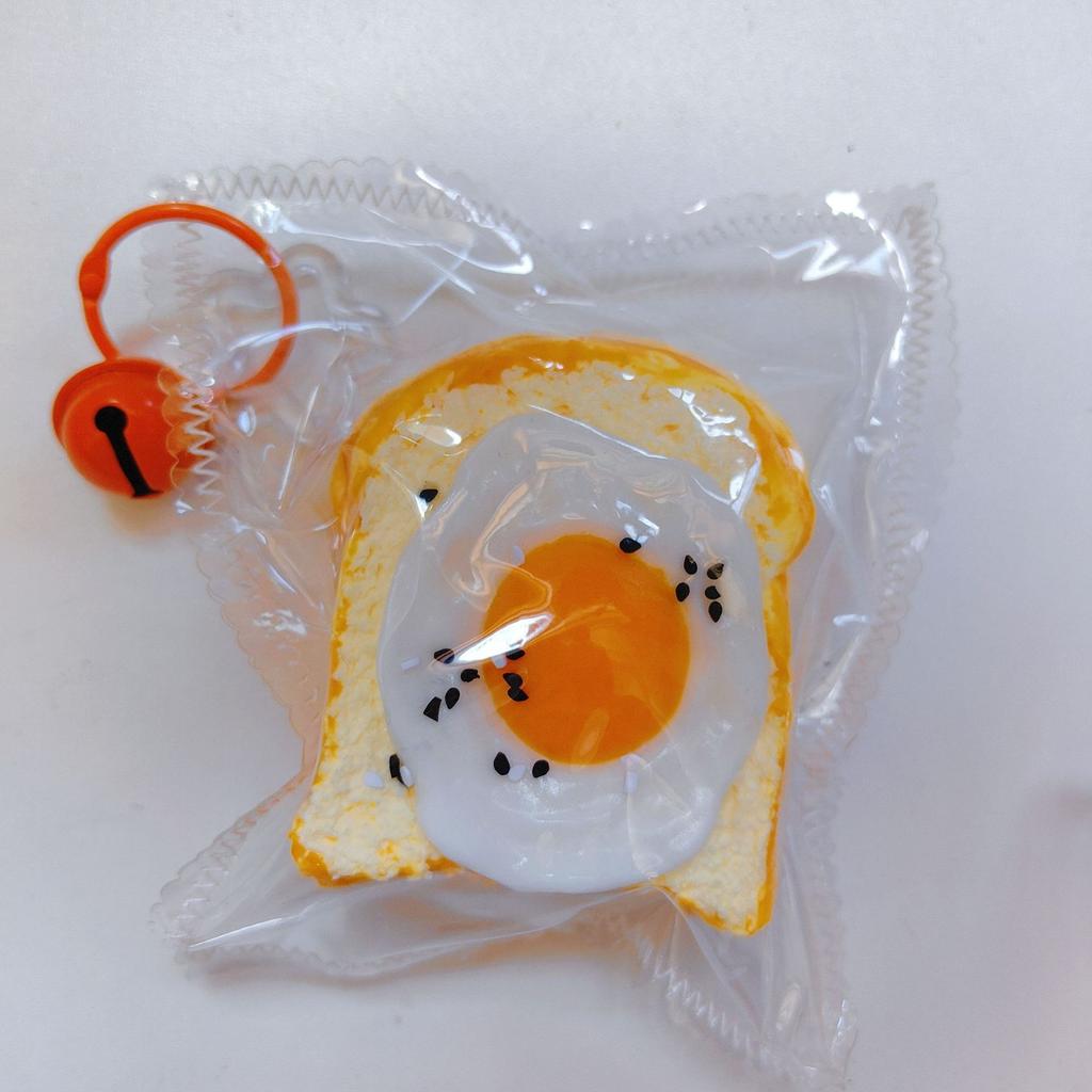 Food-grade silicone squishy toy, double-layer toast squishy, stress-relieving slow-rebound toast, cake and bread squishy toy