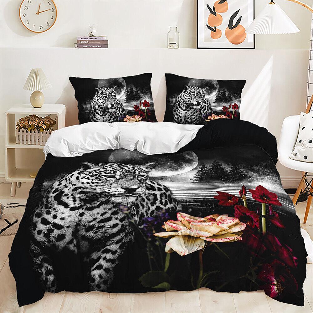 Floral Tiger Horse Cat Bulls Animal Print Home Decor Doona Duvet Quilt Cover Set