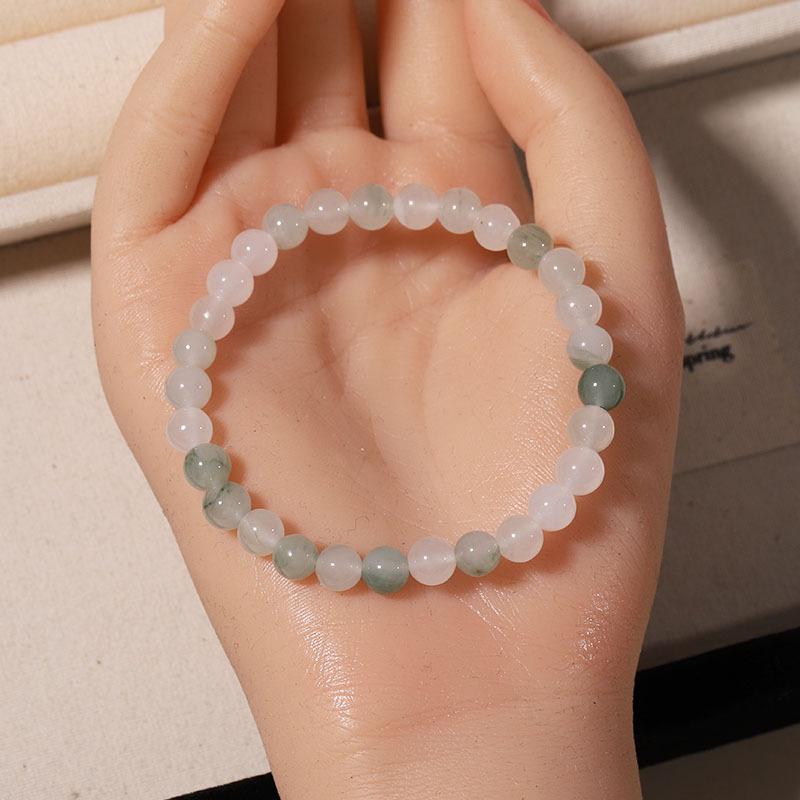 Tianshan Emerald Jade Bracelet with Golden Thread & Floating Flowers for Women & Men