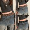 Fashion Pin Buckle Suede Leather Belt Luxury Design Versatile Women Maillard Waist Belt Rivet Waistband Coat Skirt Decoration