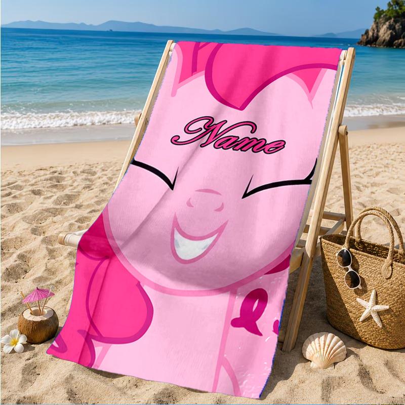 Custom Name Pinkie Unicorn Journal Beach Towel Microfiber Beach Towel, Lightweight and Quick-Dry, for Summer Travel, Swimming Pool Gift