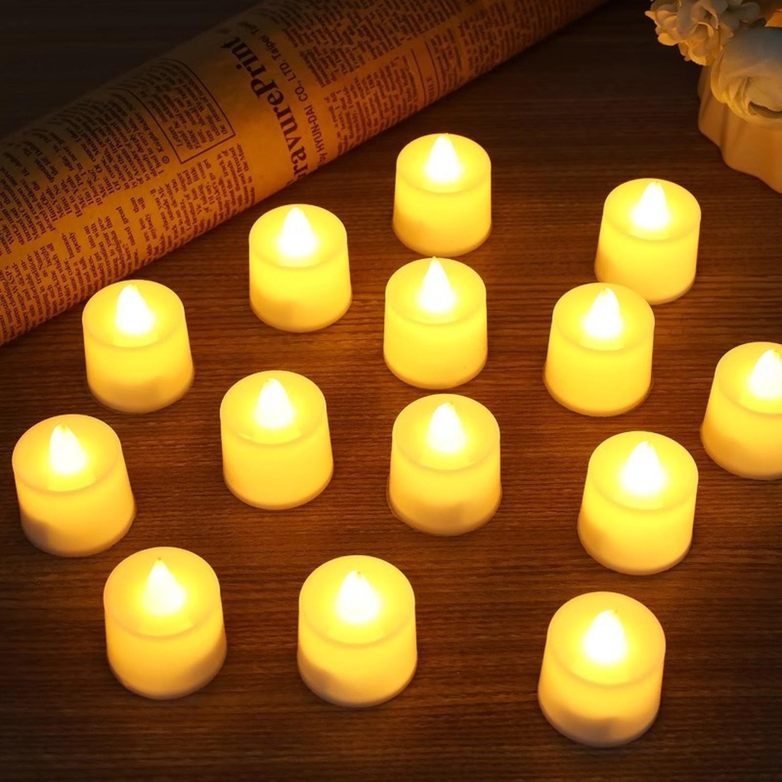 

Flameless LED Candles with Batteries Included - Realistic Flickering Flame, Plug-Free /Outdoor for Parties one size