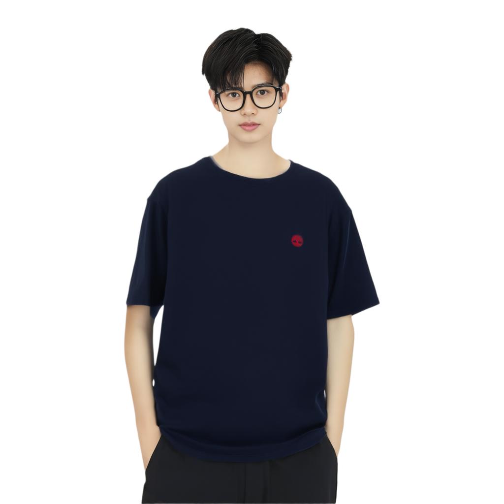 Timberland Solid Logo Outdoor Casual Breathable Short Sleeve T-Shirt Men Tops Deep-Sapphire-Blue A2PW3-433