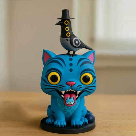 Cartoon Tiger Figure Kpop Animated Movie Inspired Animal Figurine Statue Model Home Office Bookshelf Desktop Decoration Ornament